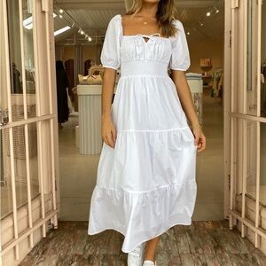 Faithfull the Brand Rene White Midi Dress